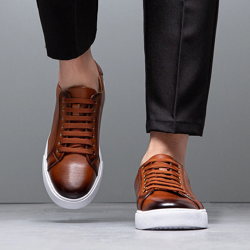 FABRICE - LEREN SNEAKERS