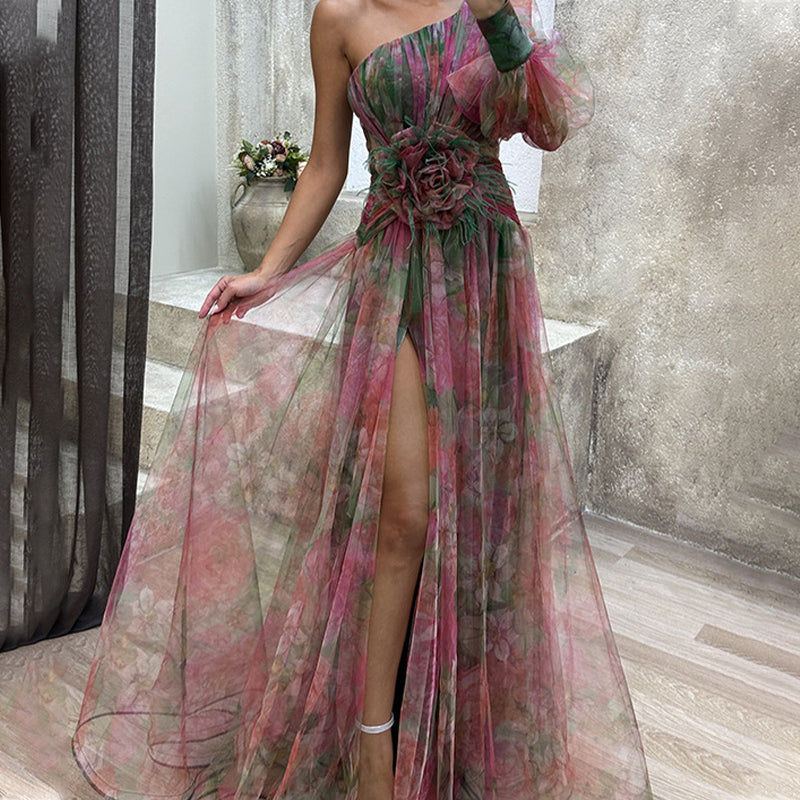 VIVIAN - TULE JURK MET BLOEM