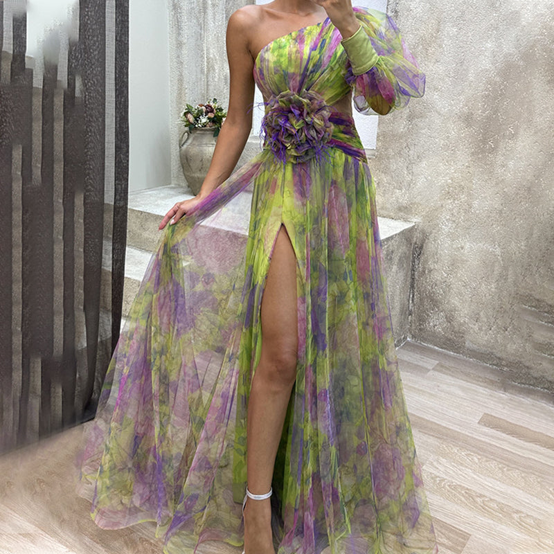 VIVIAN - TULE JURK MET BLOEM