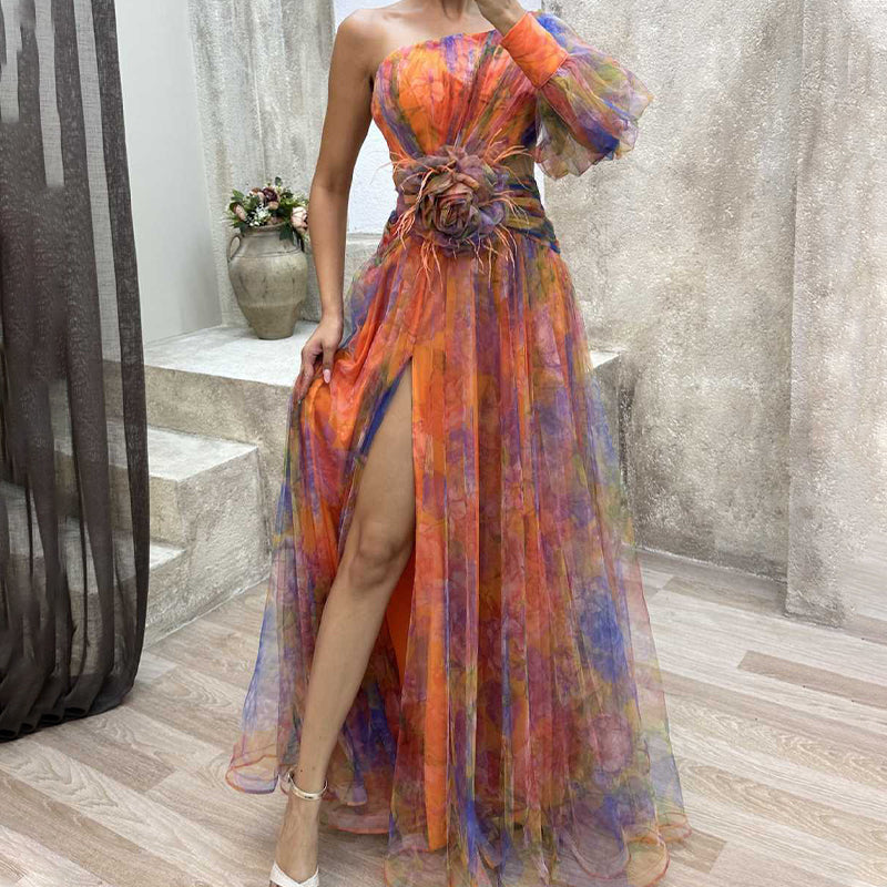 VIVIAN - TULE JURK MET BLOEM