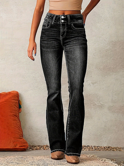 MELANIE - UITLOPENDE JEANS MET HOGE TAILLE