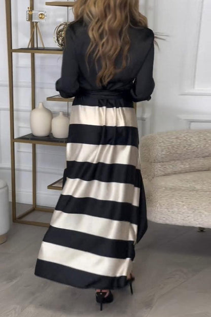 AIDA - ELEGANTE GESTREEPTE JURK
