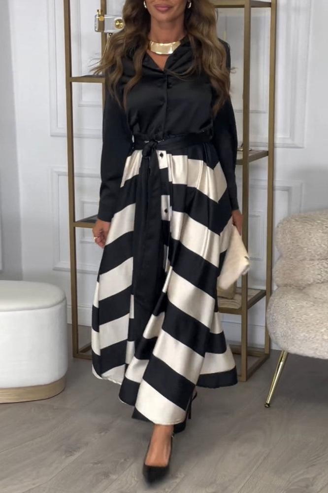 AIDA - ELEGANTE GESTREEPTE JURK