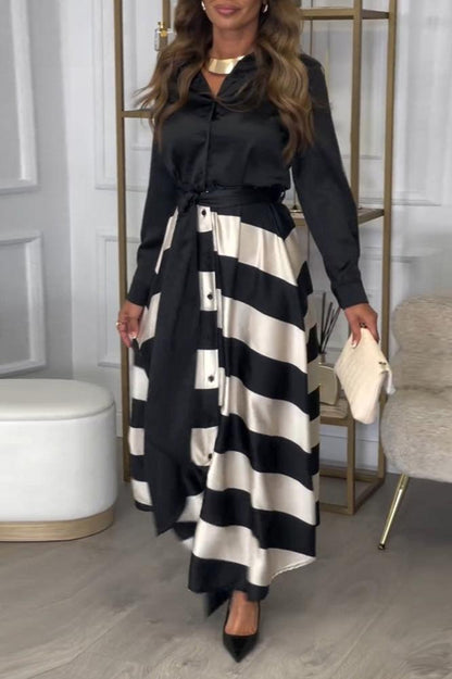 AIDA - ELEGANTE GESTREEPTE JURK