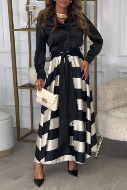 AIDA - ELEGANTE GESTREEPTE JURK