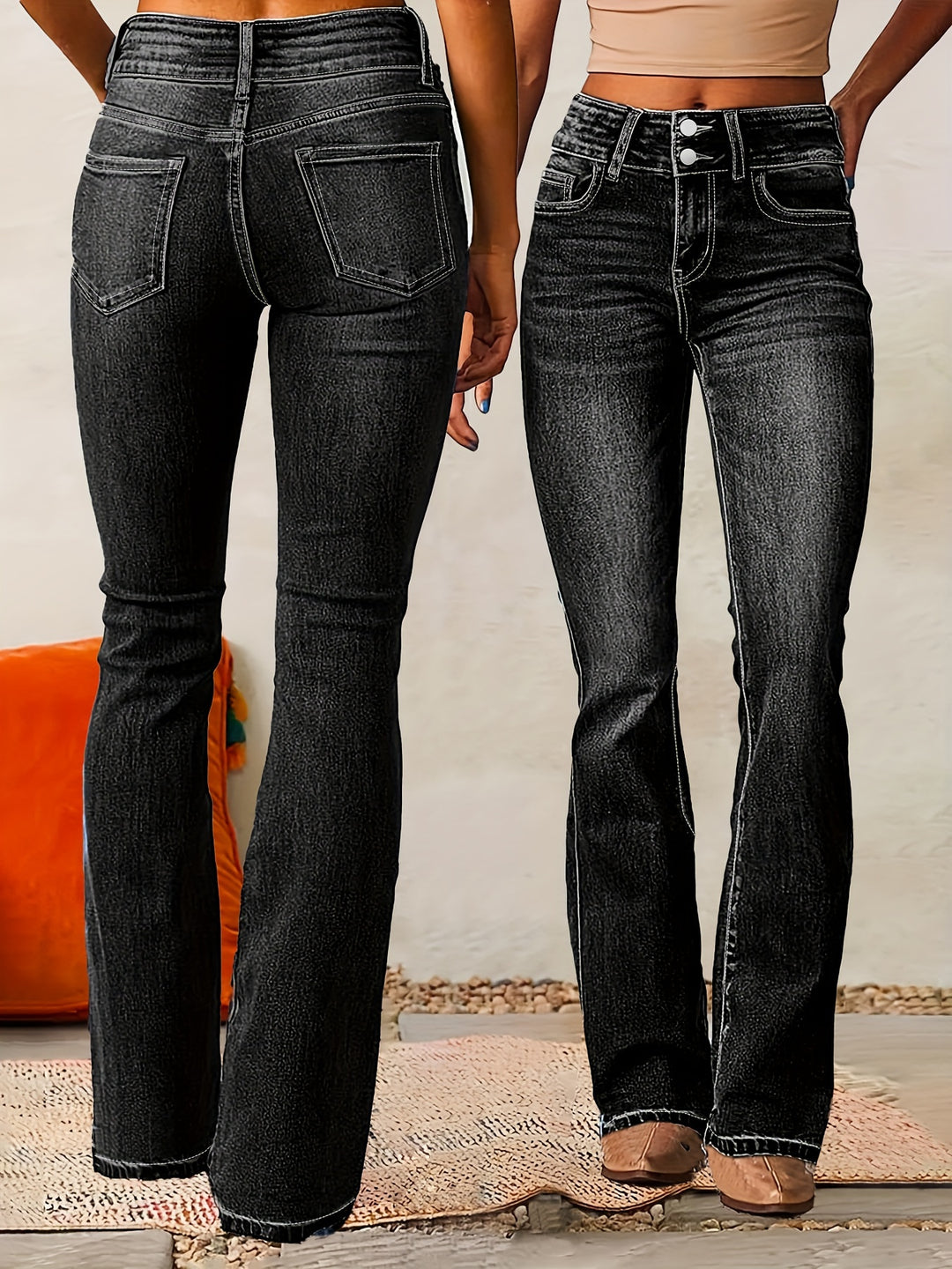 MELANIE - UITLOPENDE JEANS MET HOGE TAILLE