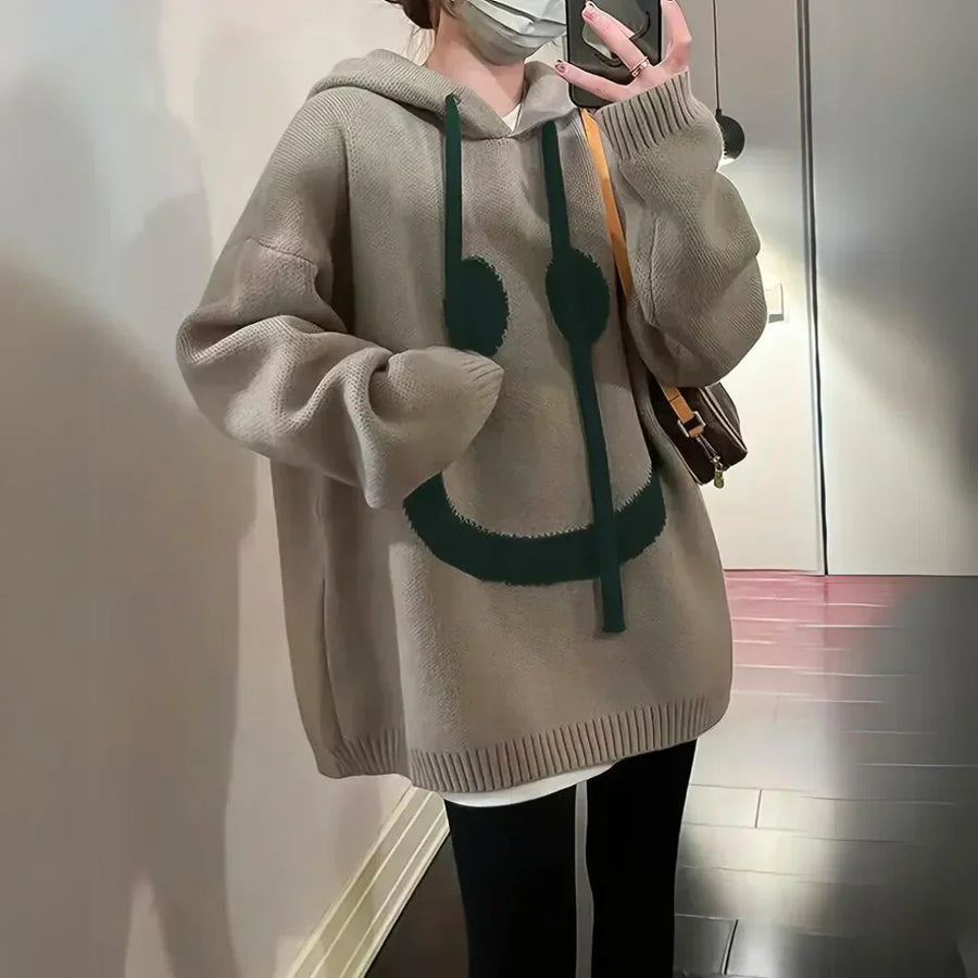 GERTRUD - OVERSIZED HOODIE MET SMILEY