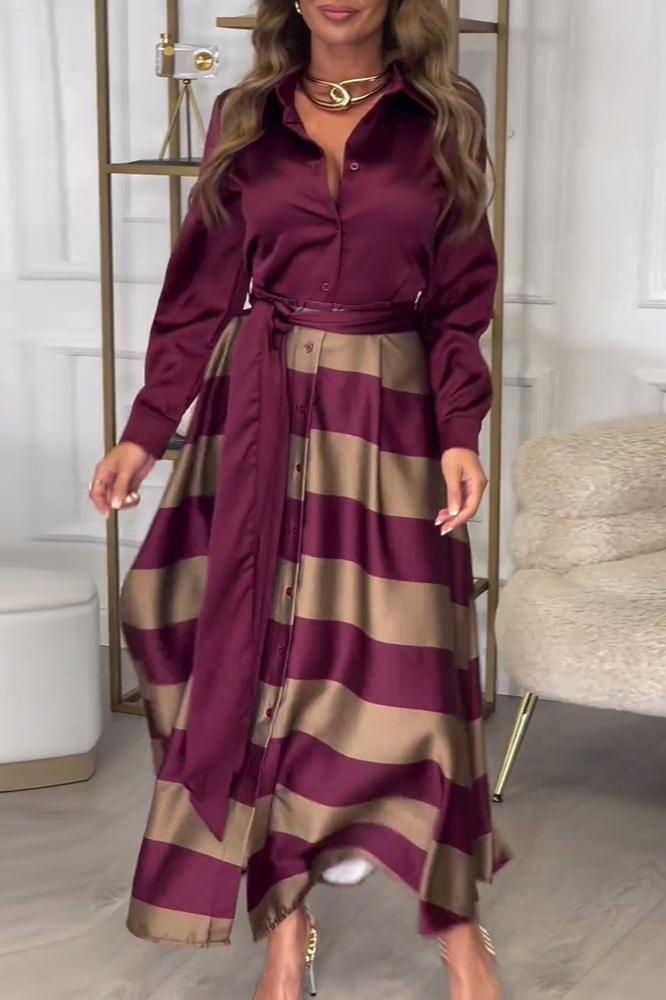AIDA - ELEGANTE GESTREEPTE JURK