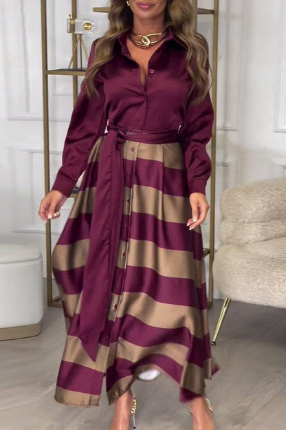 AIDA - ELEGANTE GESTREEPTE JURK