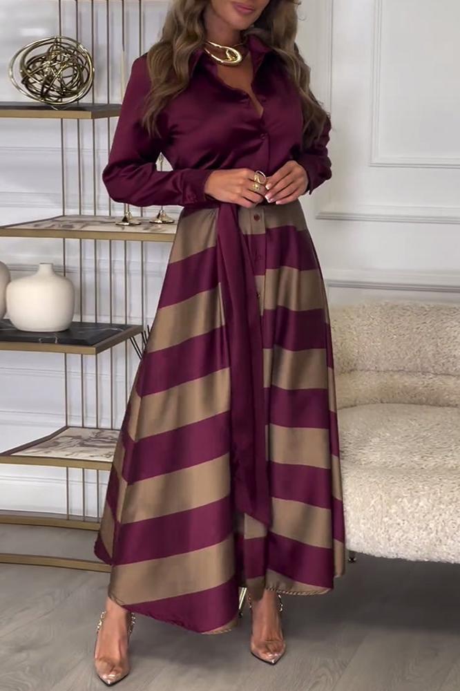AIDA - ELEGANTE GESTREEPTE JURK