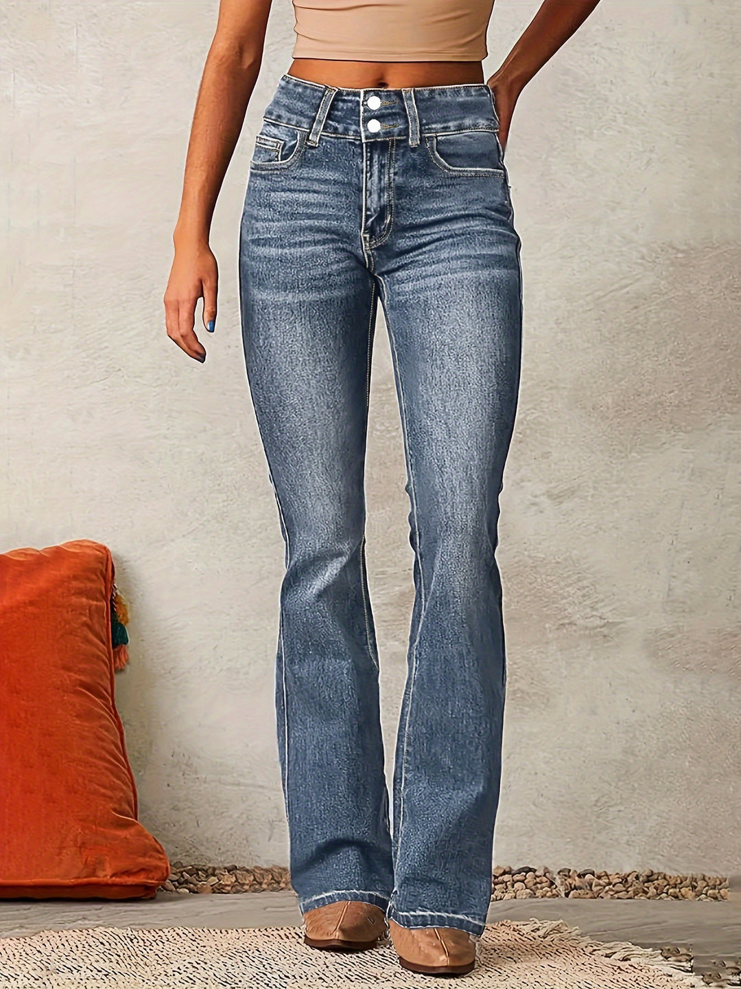 MELANIE - UITLOPENDE JEANS MET HOGE TAILLE