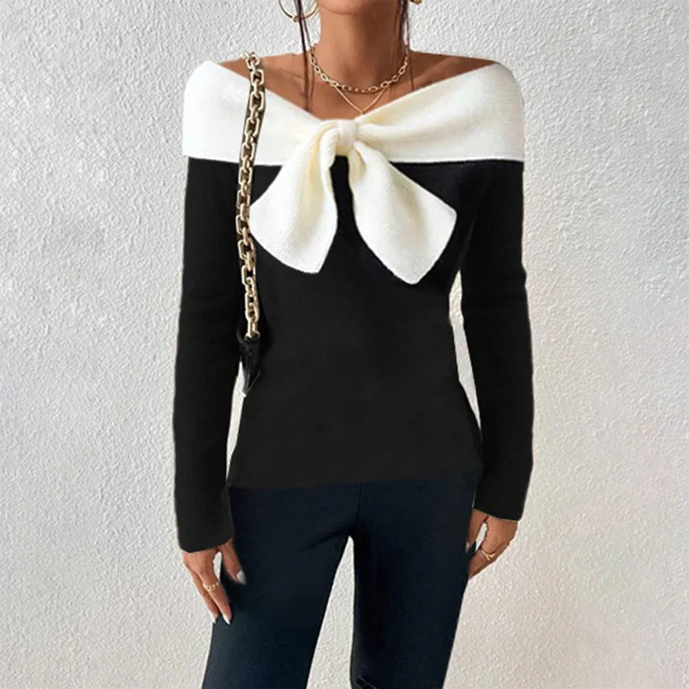 MARILYN - ELEGANTE TRUI MET V-HALS EN STRIK