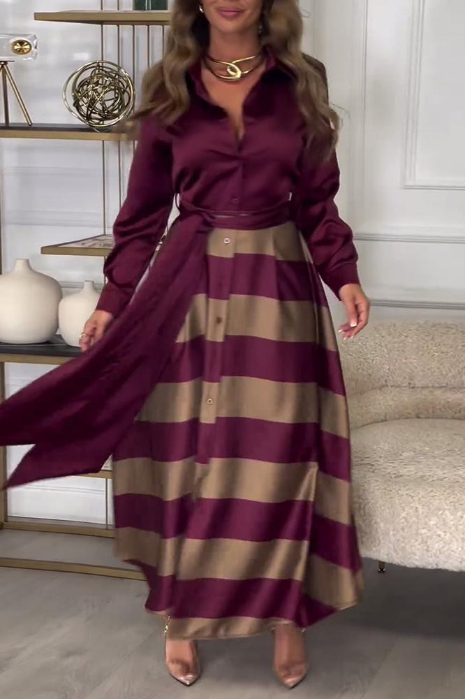 AIDA - ELEGANTE GESTREEPTE JURK