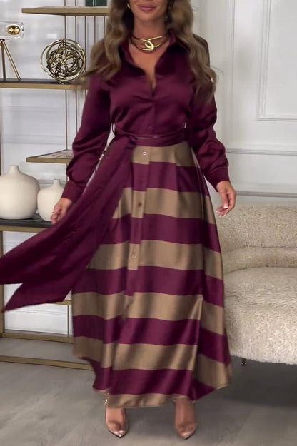 AIDA - ELEGANTE GESTREEPTE JURK