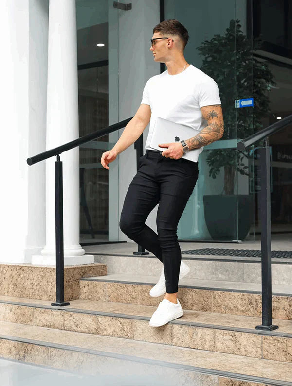 LENNARD - SLIM FIT BROEK MET ELASTIEK