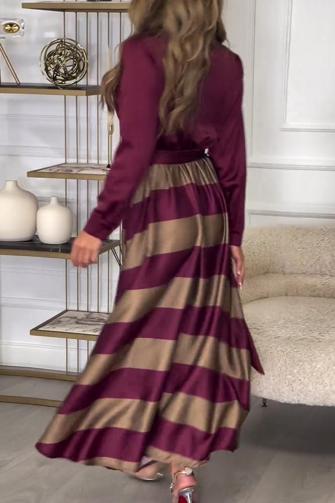 AIDA - ELEGANTE GESTREEPTE JURK
