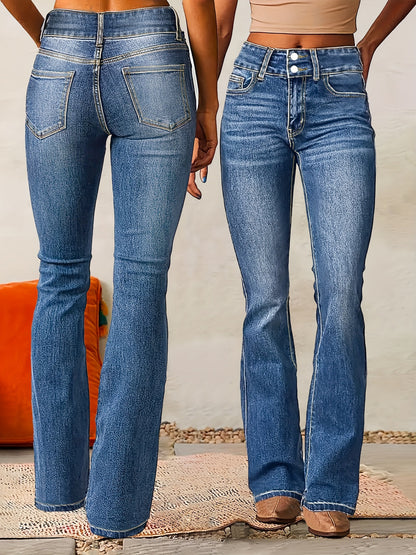 MELANIE - UITLOPENDE JEANS MET HOGE TAILLE