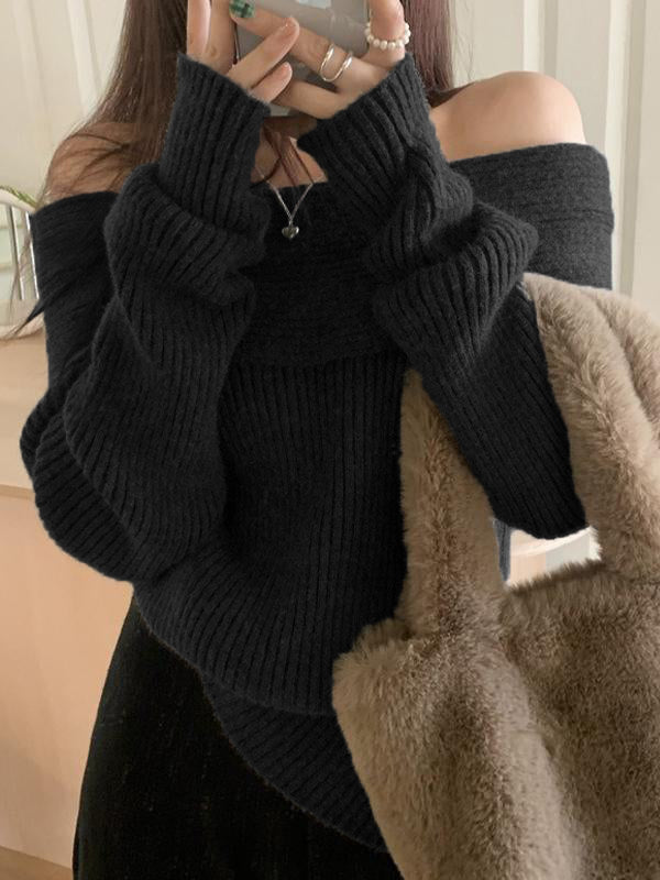 OLIVIA - OPEN SCHOUDERS GEBREIDE TRUI