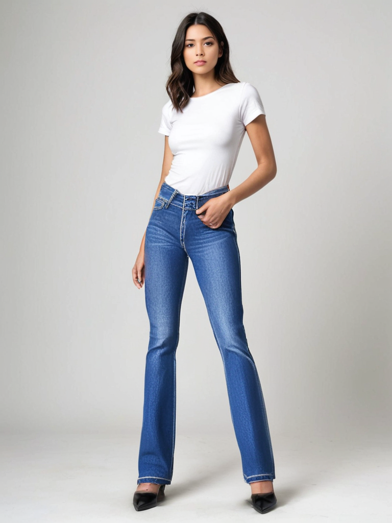 MELANIE - UITLOPENDE JEANS MET HOGE TAILLE