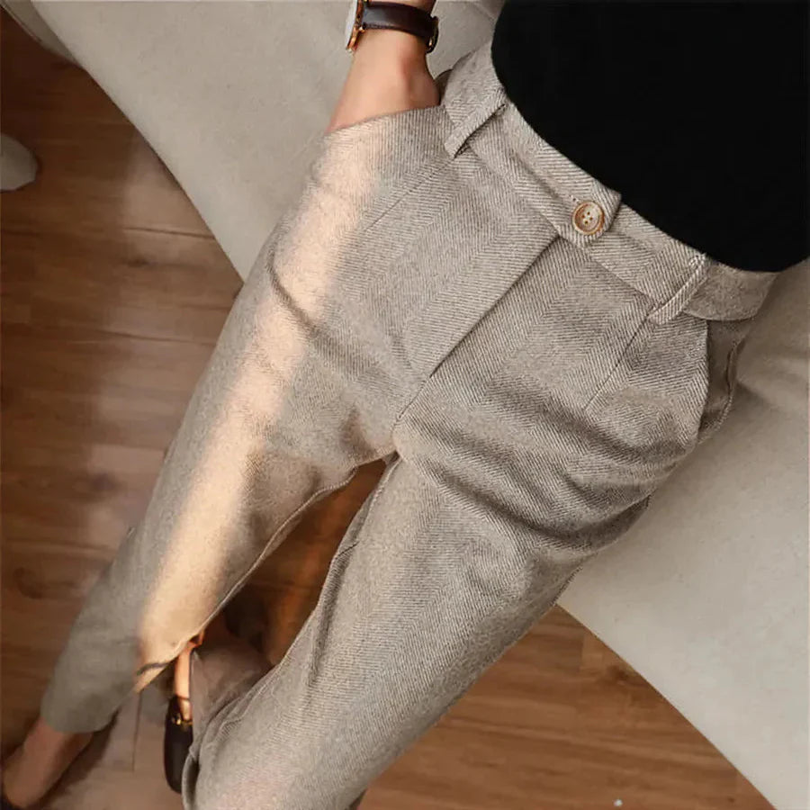 MIKE - ELEGANTE PANTALON VAN ZUIVER WOL