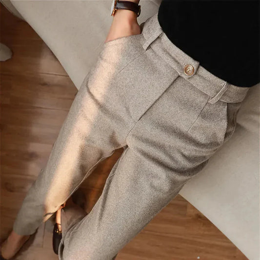 MIKE - ELEGANTE PANTALON VAN ZUIVER WOL