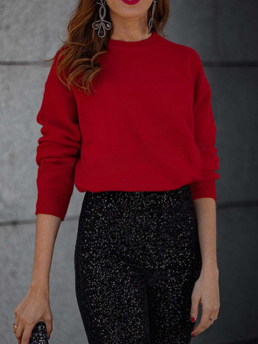 PEGGY - UITLOPENDE BROEK MET PAILLETTEN