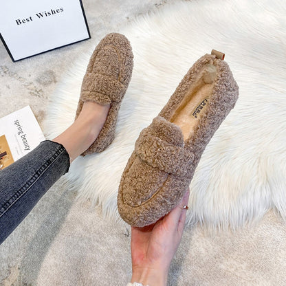 MARIELLE - SLIP-ON PLUCHE SCHOEN MET ANTISLIPZOOL