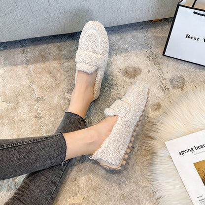MARIELLE - SLIP-ON PLUCHE SCHOEN MET ANTISLIPZOOL