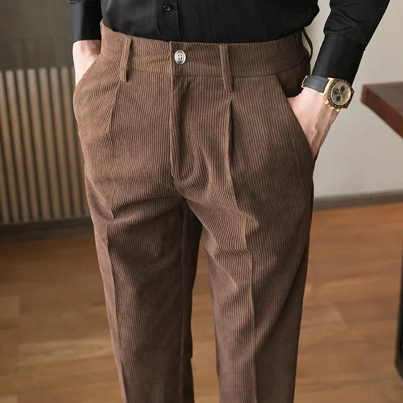 AUGUSTUS - ELEGANTE BROEK VAN KOORDSTOF