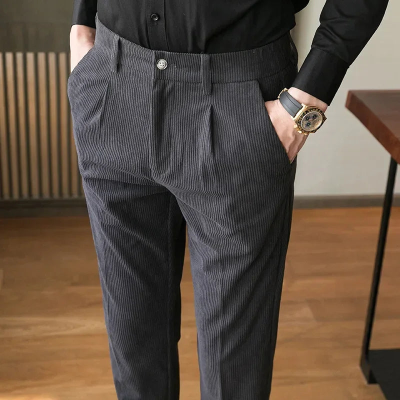 AUGUSTUS - ELEGANTE BROEK VAN KOORDSTOF