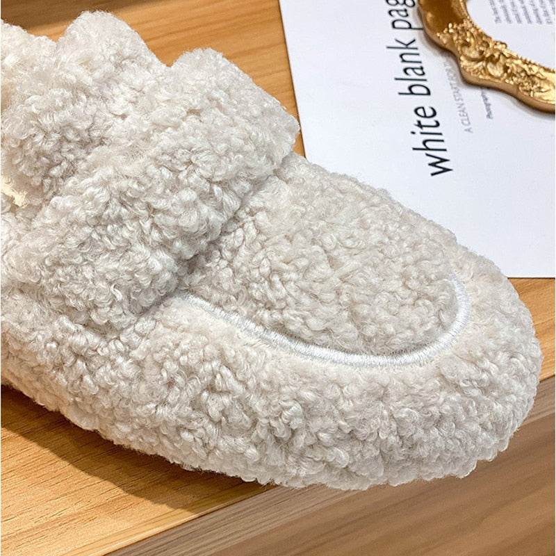 MARIELLE - SLIP-ON PLUCHE SCHOEN MET ANTISLIPZOOL