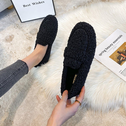 MARIELLE - SLIP-ON PLUCHE SCHOEN MET ANTISLIPZOOL