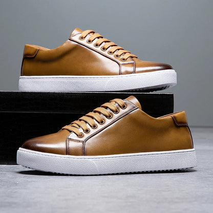 FABRICE - LEREN SNEAKERS