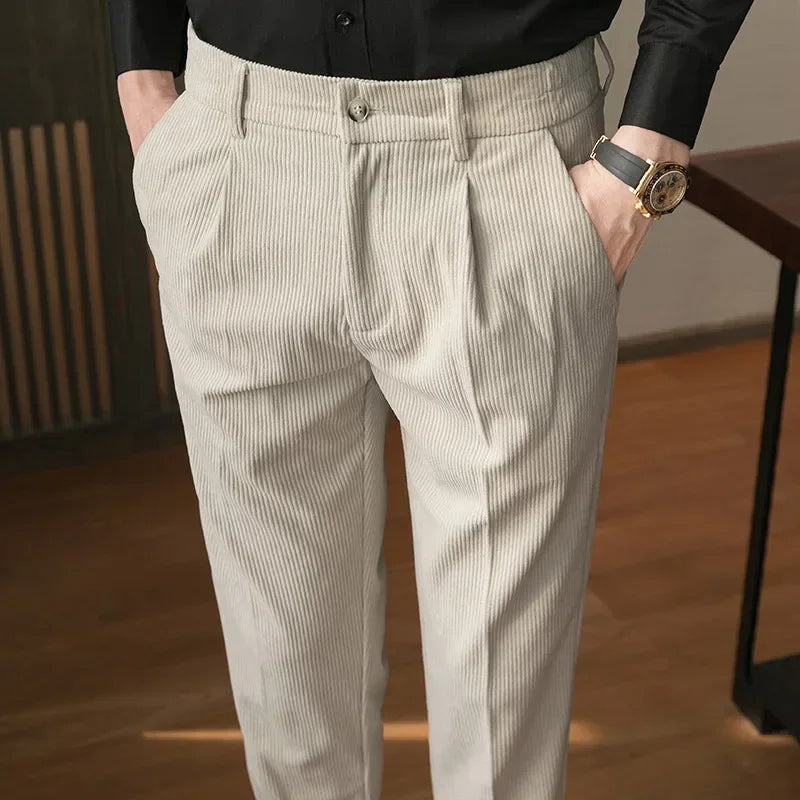 AUGUSTUS - ELEGANTE BROEK VAN KOORDSTOF