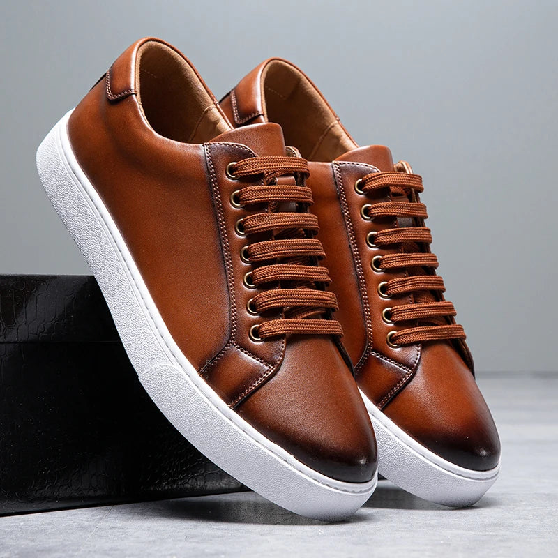 FABRICE - LEREN SNEAKERS