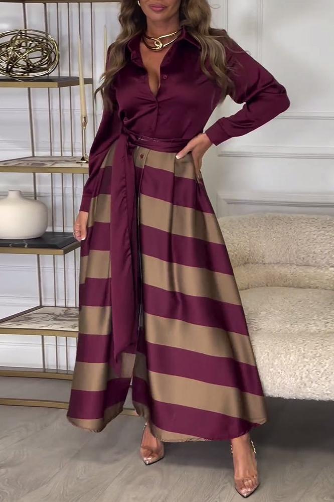 AIDA - ELEGANTE GESTREEPTE JURK