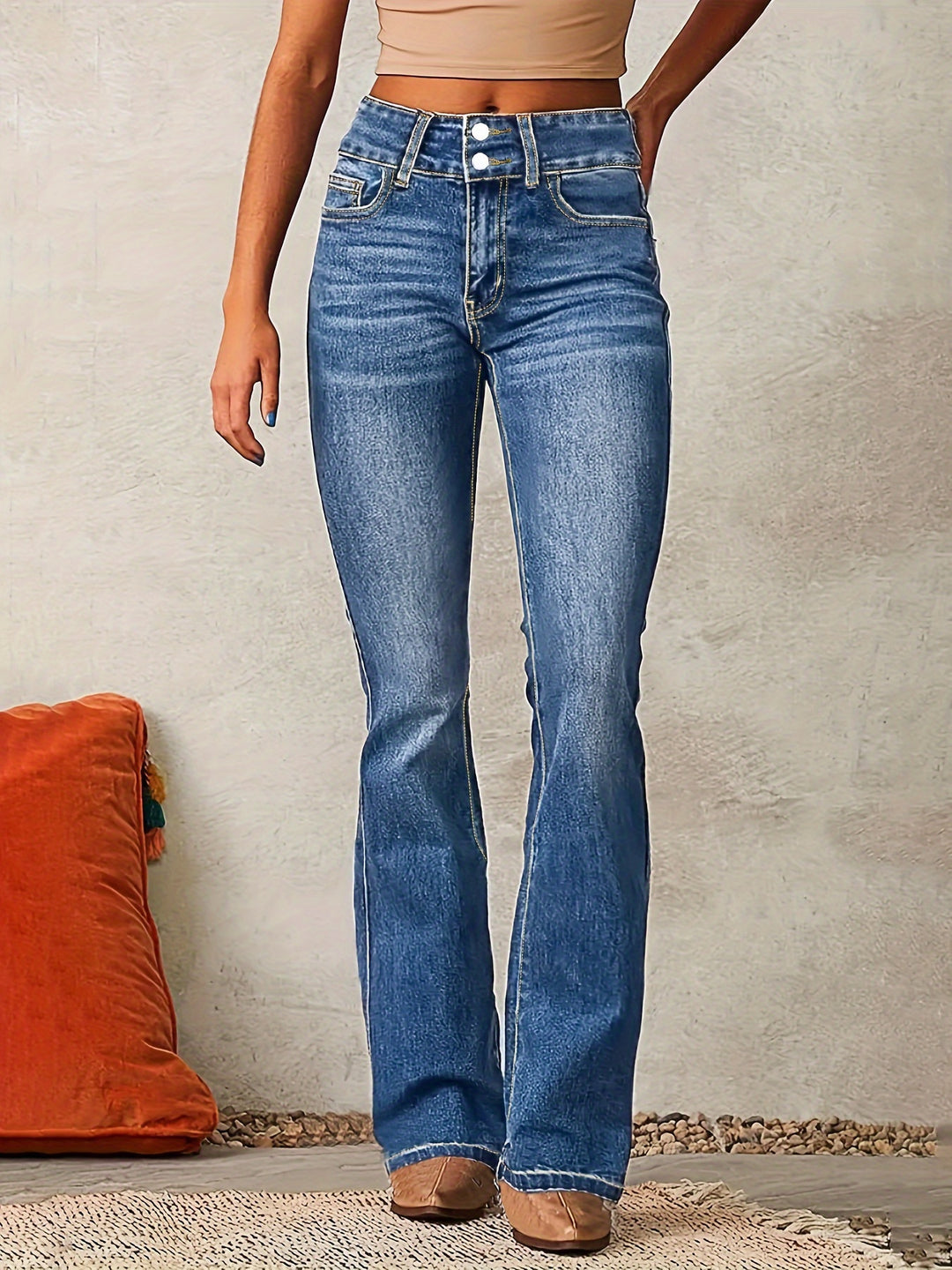 MELANIE - UITLOPENDE JEANS MET HOGE TAILLE
