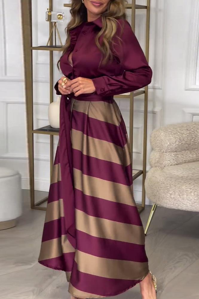 AIDA - ELEGANTE GESTREEPTE JURK