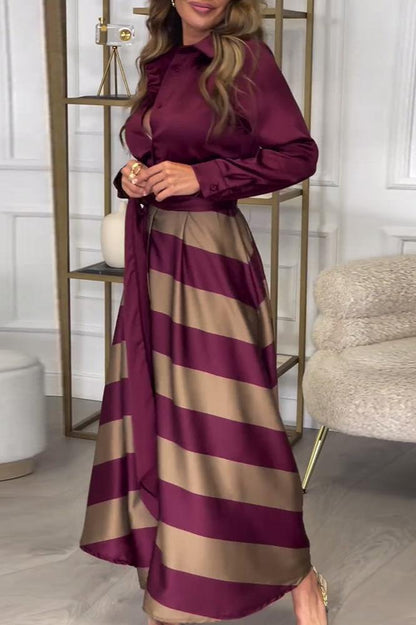 AIDA - ELEGANTE GESTREEPTE JURK
