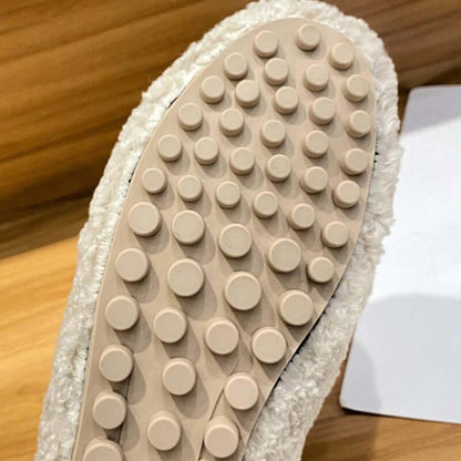 MARIELLE - SLIP-ON PLUCHE SCHOEN MET ANTISLIPZOOL