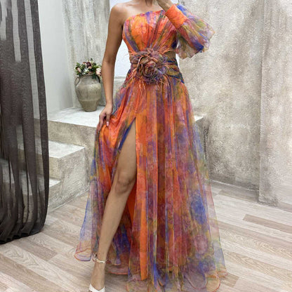 VIVIAN - TULE JURK MET BLOEM