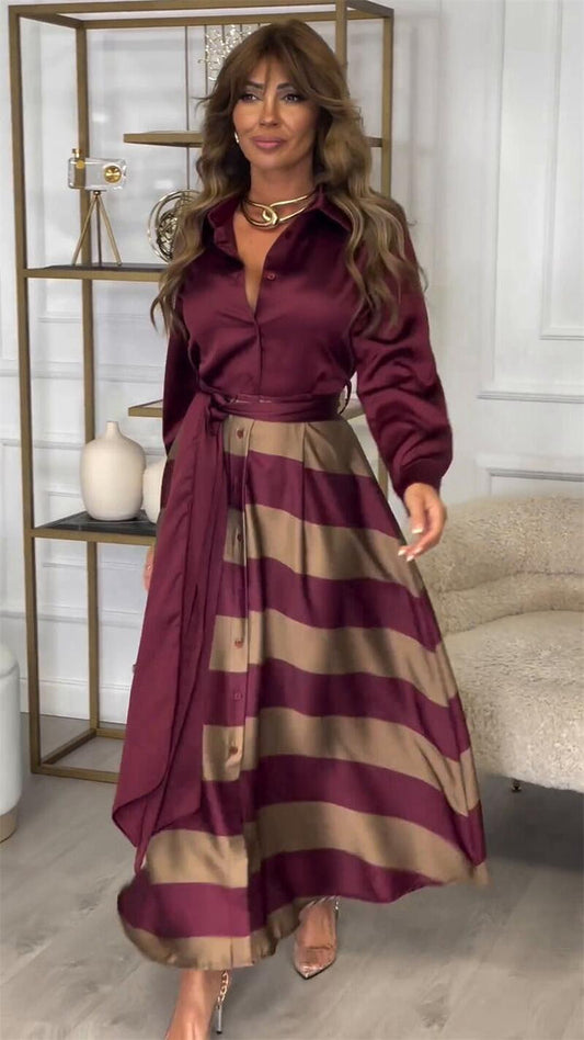 AIDA - ELEGANTE GESTREEPTE JURK