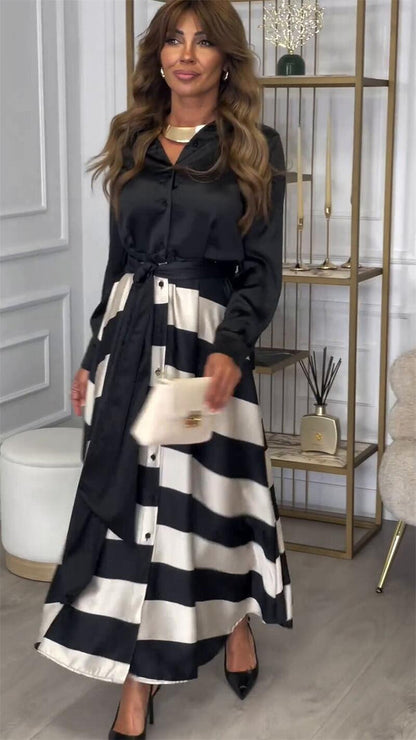 AIDA - ELEGANTE GESTREEPTE JURK